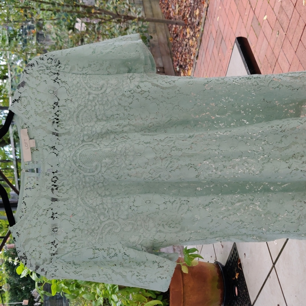 NWT Pretty Acqua Lacey Blouse by Loft. Ladies, Size M